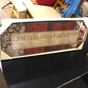 NIB GCG Dream Wish Believe hanging sign